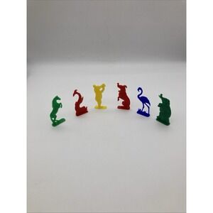 Vintage 1948 Nosco Stand Up Flat Plastic Animals Cracker Jack Bubble Gum Toys X6